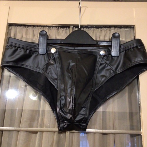 Slip uomo effetto pelle nero - uomo,